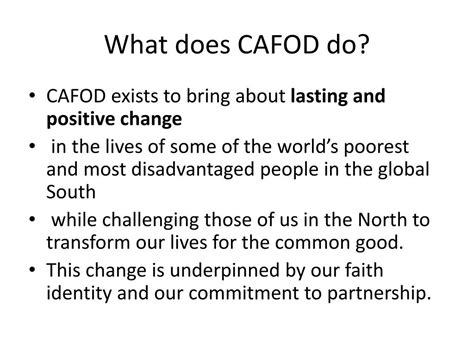 what does cafod do.